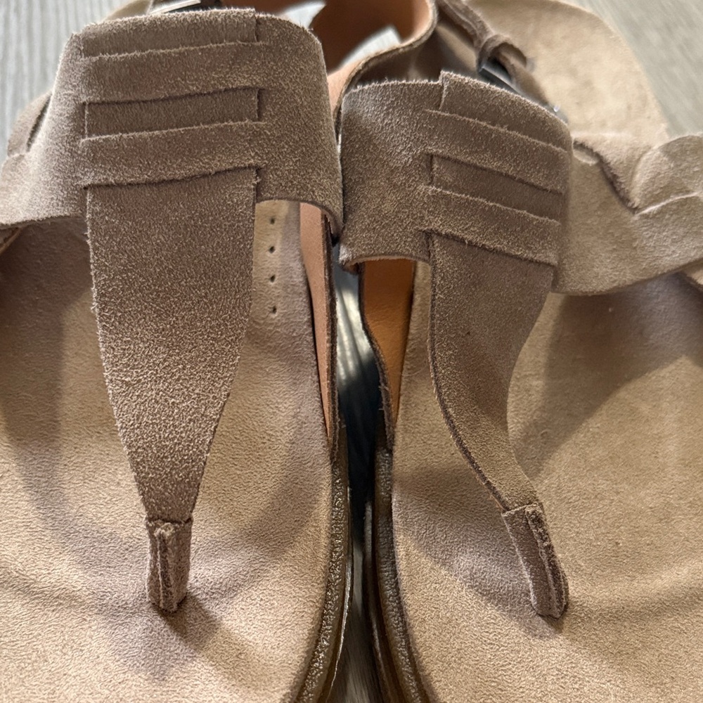 Earth Tan Suede Sandals - Picture 9 of 9